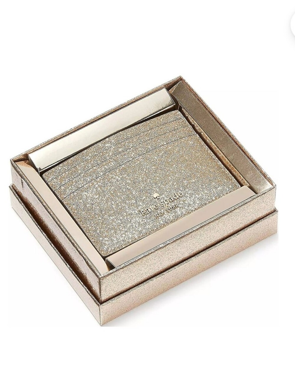 Kate Spade New York Glimmer Glitter Card Holder - NEW Gift Box
